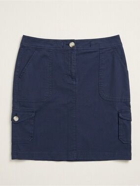 L.L.Bean Favorite Fit Skirt Cargo Style A-Line Utilitarian Navy Women’s 4